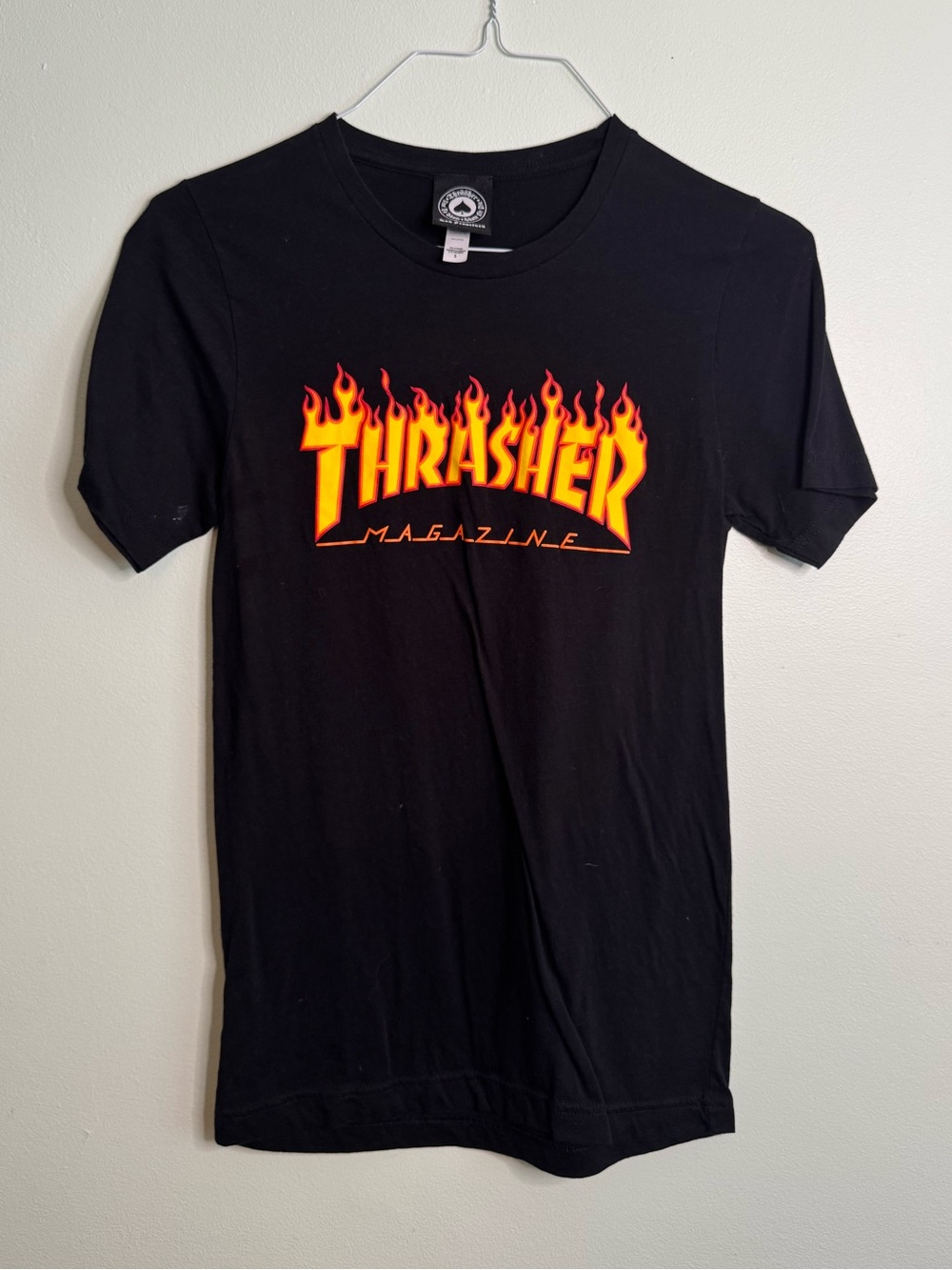 Thrasher Black Flame Logo T-Shirt - Men's Casual Skate Tee (S)